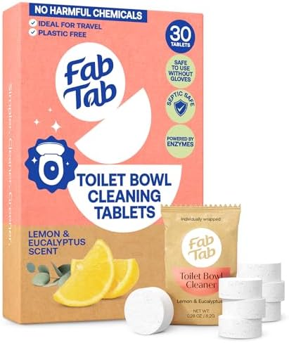 Fab Tab Toilet Bowl Cleaner Tablets Plastic-Free Safe for Septic Tanks