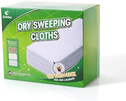 Eyliden 24 Count Dry Mop Pads 10 Inch Replacement for Sweeper Mops