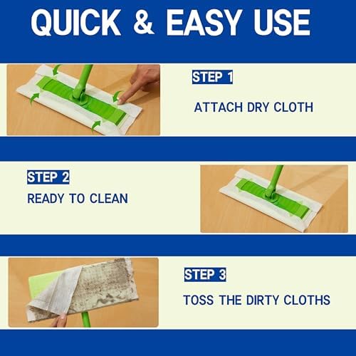 Peachicha Dry Sweeping Cloths Refills for Swiffer 80 Count Pack