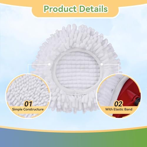 3 Pack White Reusable Microfiber Mop Pads for O-Cedar EasyWring 1