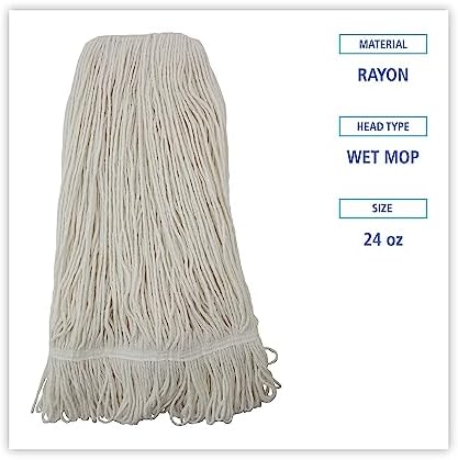 Unisan Boardwalk 424REA Pro Loop Wet Mop Head 24oz White 1
