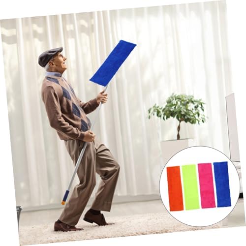 4pcs Coral Fleece Mop Pads - Reusable Machine Washable