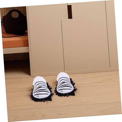 Ipetboom 1pair Cleaning Slippers with Detachable Mop Soles