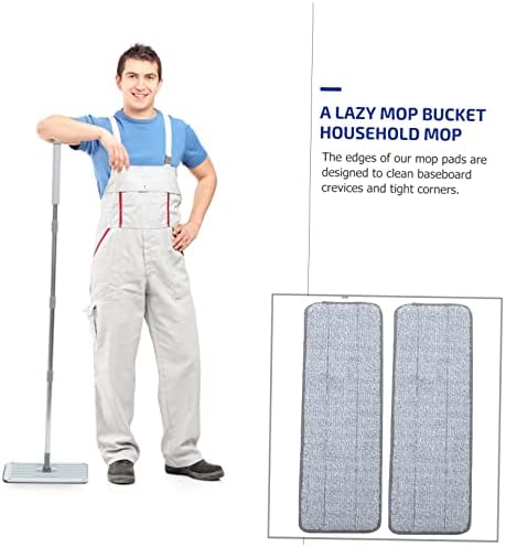 2 Pack Minkissy Mop Pads Wet Dry Cleaning Reusable Floor Mop Heads