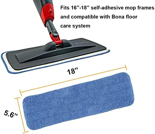 10 Pack 18 Microfiber Spray Mop Replacement Heads - Blue