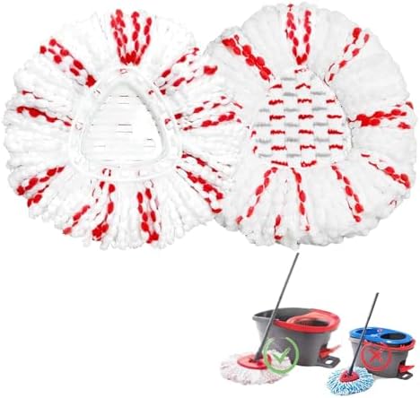 Fazlynyi 2Pack Spin Mop Replacement Head - 40 More Cleaning Power