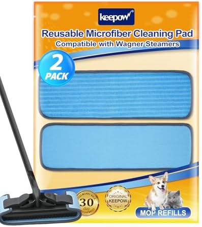 KEEPOW Reusable Microfiber Mop Pads 2 Pack