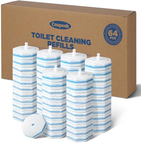 Caspeak 64 Count Toilet Wand Refills with 5X Cleaning Power
