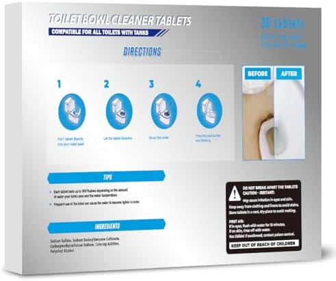 ROOAUG 30 Tabs Toilet Bowl Cleaner Tablets