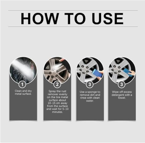 Jefuzh Rust Remover Spray for Metal Tools Cars and Chains