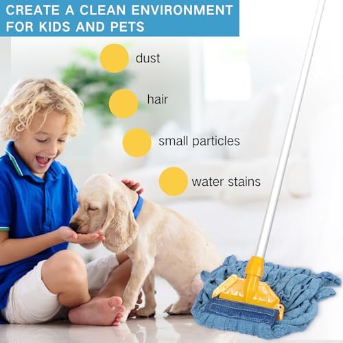 Lallisa 4 Pcs Medium Blue Microfiber Mop Heads Refill