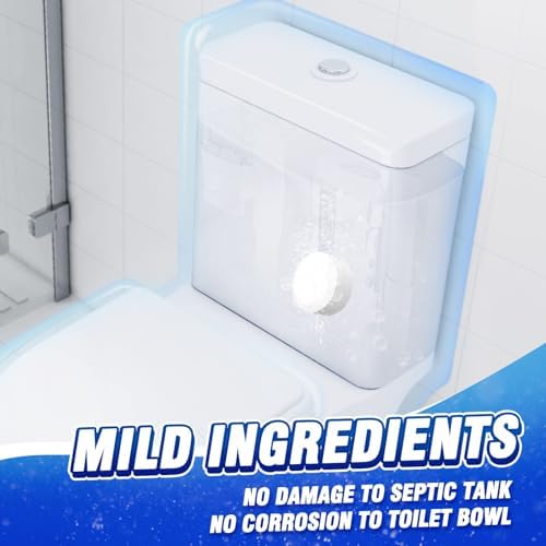 Vacplus Toilet Bowl Cleaners - 12 Pack Bleach Tablets Automatic Descaling and Deodorizing