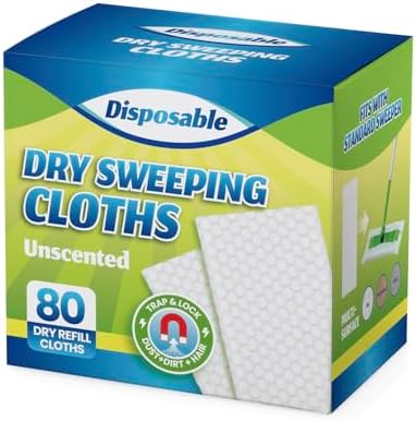 Peachicha Dry Sweeping Cloths Refills for Swiffer 80 Count Pack