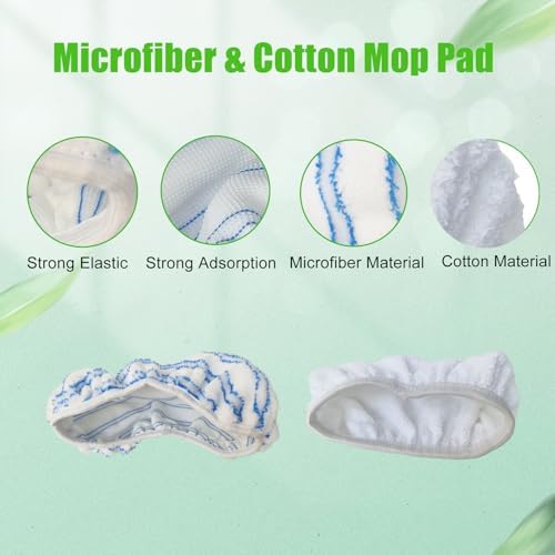 WVYNUYQP Reusable Cotton Microfiber Mop Pads 4 Pack