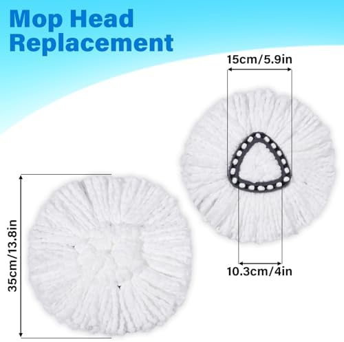 CDYJLDY 6-Pack Spin Mop Replacement Heads