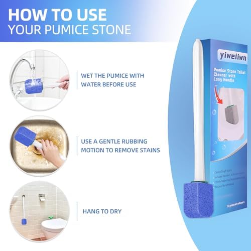 Pumice Stone Toilet Cleaner with 2 Handles and 10 Stones
