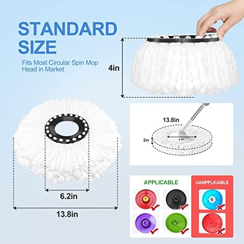 Rewpeep 2 Pack Spin Mop Replacement Heads
