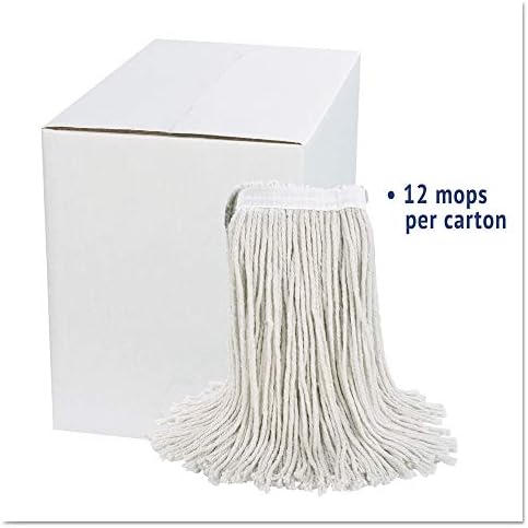 Boardwalk 2024CCT Cut-End Wet Mop Head Cotton White 12Carton
