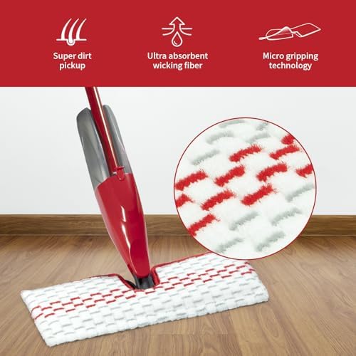4 Pack Microfiber Spray Mop Pads for Oceda ProMist MAX