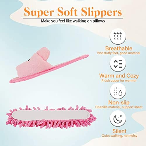 Liitrton Detachable Mop Slippers Microfiber Chenille Comfort Footwear