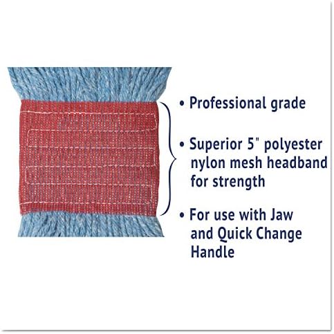 Boardwalk BWK503BLCT 5 in Super Loop Wet Mop Head - Large Blue 12Carton