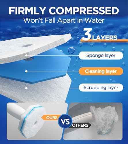 Caspeak 64 Count Toilet Wand Refills with 5X Cleaning Power