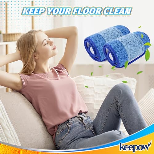 KEEPOW Microfiber Mop Pad Replacement 18 Inch 43 Pack Washable Reusable