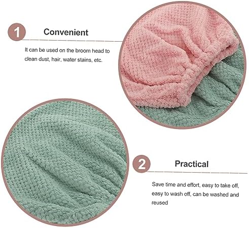 2pcs Flannel Broom Cloth Cover for Efficient Cleaning