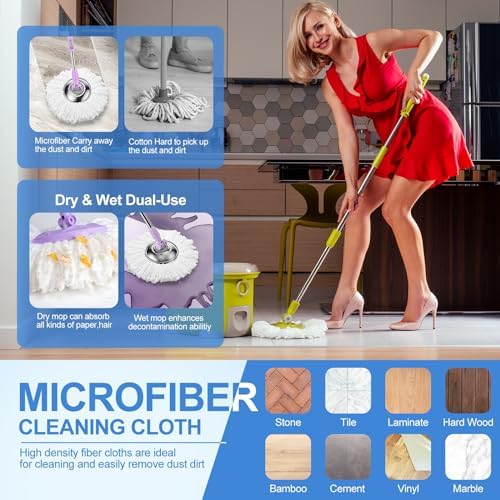 Rewpeep 2 Pack Spin Mop Replacement Heads