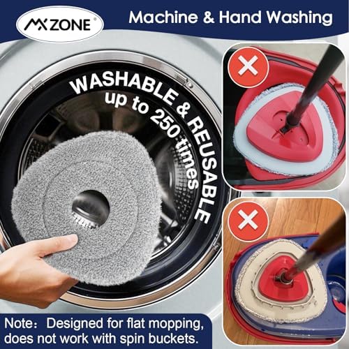 MXZONE Spin Mop Pad Replacement - 4 Pads 1 Base