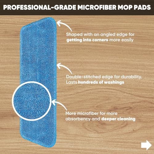 3 Pack Cinch Mop Replacement Heads with Microfiber Pads