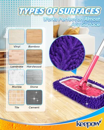 KEEPOW 8Pcs Reusable Microfiber Mop Pads for Swiffer Sweeper Mop 1
