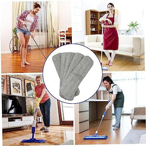 5Pcs Reusable Mop Pads for Efficient Floor Cleaning