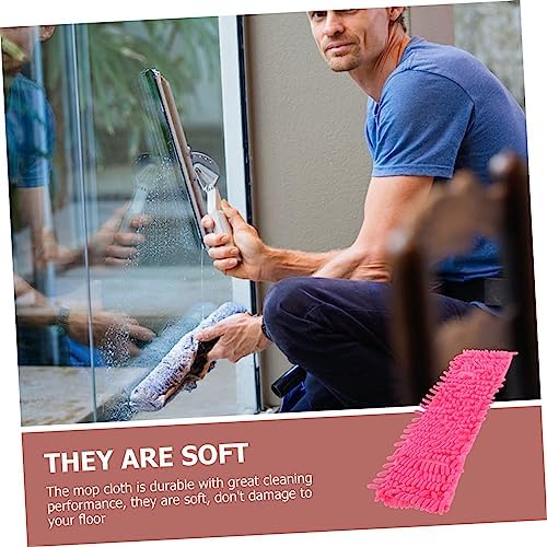 2Pcs Red Mop Cloth Replacement for Home Cleaning