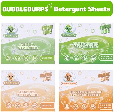 Bubbleburps Toilet Cleaning Sheets Descaler Tablets COMBO