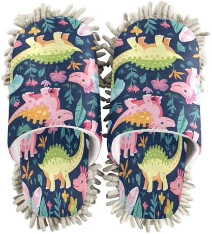 Bulletgxll Cute Dinosaur Cleaning Slippers - M