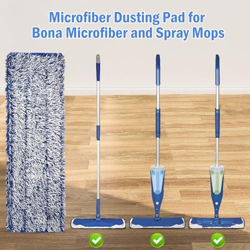 ZIONYA 4 Pack Microfiber Dusting Pads for Bona Mops