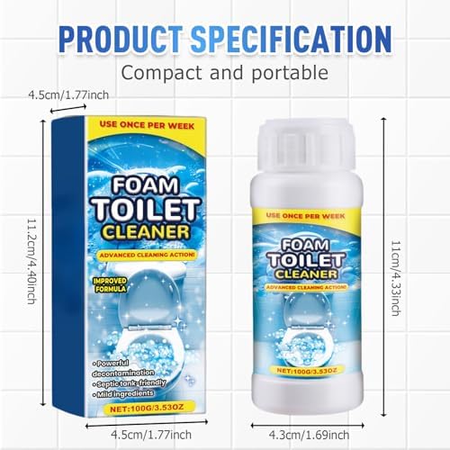 HISKI Foam Toilet Cleaner - 1oz Powerful Instant Bowl Cleaner