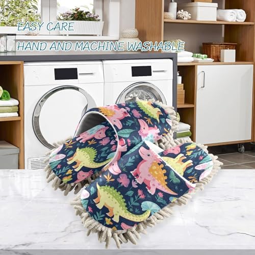 Bulletgxll Cute Dinosaur Cleaning Slippers - M