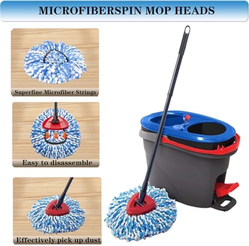 Fazlynyi 2 Pack Mop Replacement Heads for RinseClean 2-Tank System