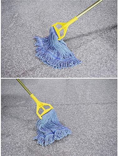 NIUBEE Heavy Duty Mop Head Replacement - 3 Pack Medium Blue Cotton Looped Ends