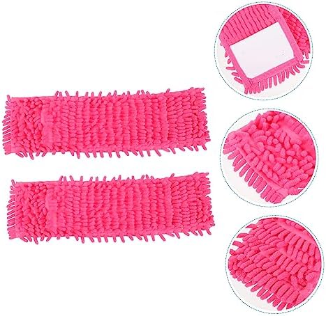 2Pcs Red Mop Cloth Replacement for Home Cleaning