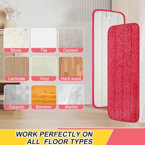 H-Gamely 165 Inch Reusable Mop Pads for Bona System
