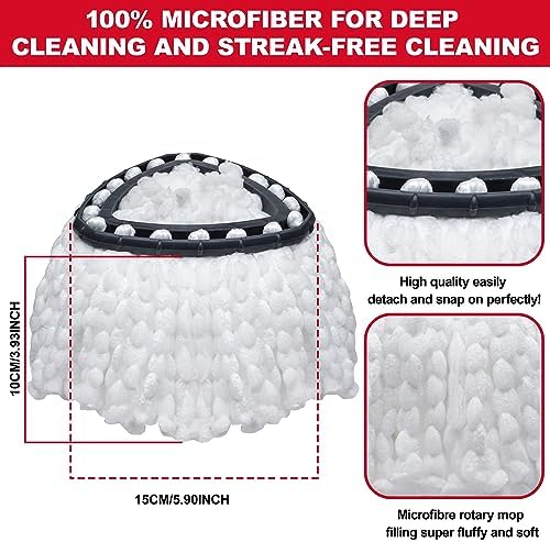 BRENSTEN Spin Mop Refill Heads 4-Pack