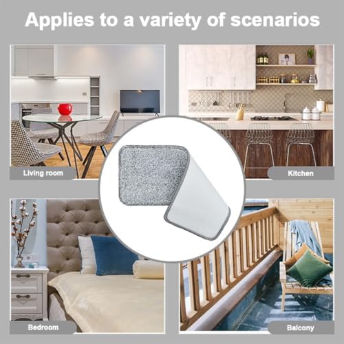 3PCS Washable Fiber Mop Pads for Hardwood and Tile Floors