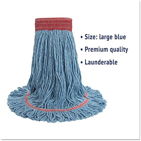 Boardwalk BWK503BLCT 5 in Super Loop Wet Mop Head - Large Blue 12Carton