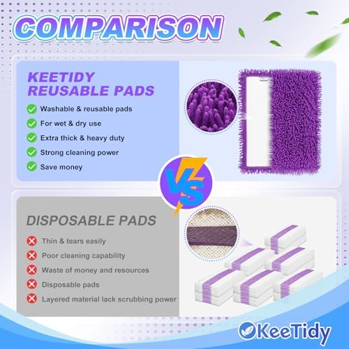 KeeTidy Wet Jet Pads 3 Pack for Swiffer WetJet