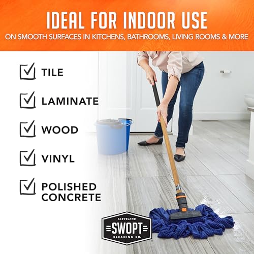 SWOPT Microfiber Wet Mop with Interchangeable Handle