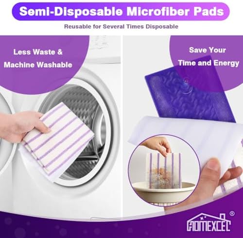 HOMEXCEL Microfiber Mop Pads 48 Count for Swiffer Powermop