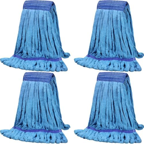 Lallisa 4 Pcs Medium Blue Microfiber Mop Heads Refill